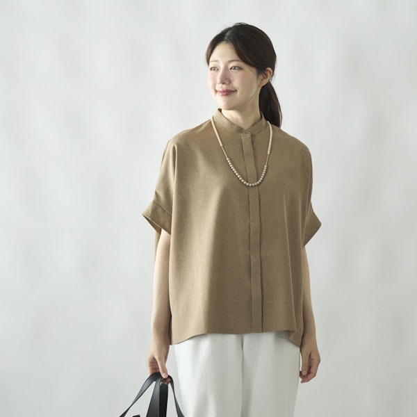 Kilka/蒸れ知らずですぐ乾くきれいめ比翼ブラウス